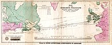 1858 trans-Atlantic cable route.